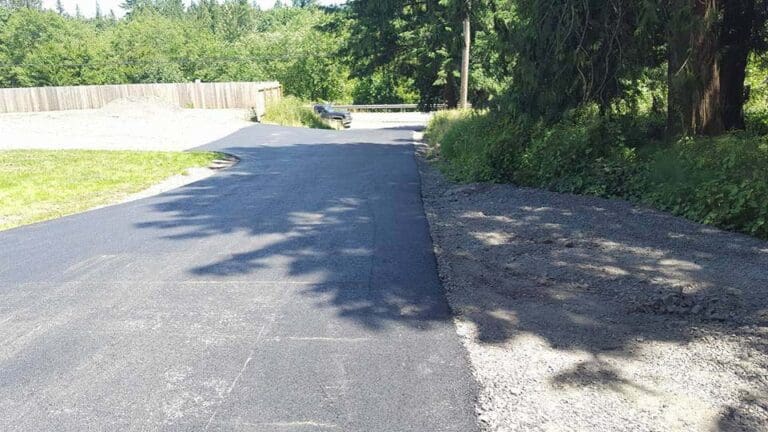 Newly paved driveway