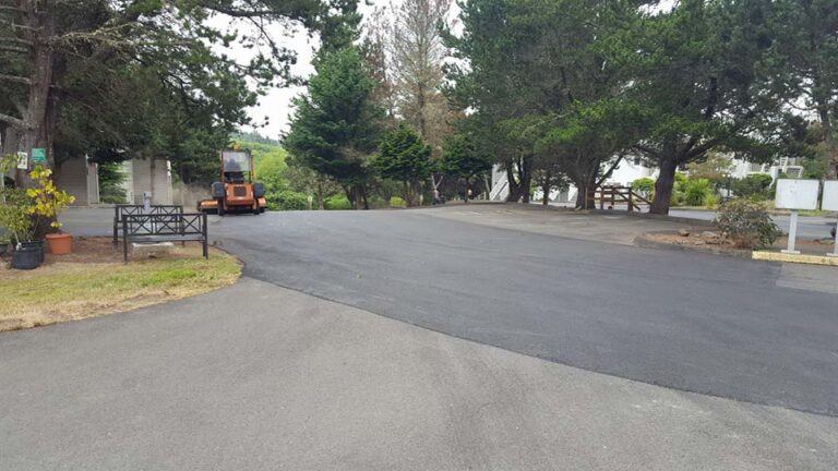 Cleaner vehicle cleaning newly paved road